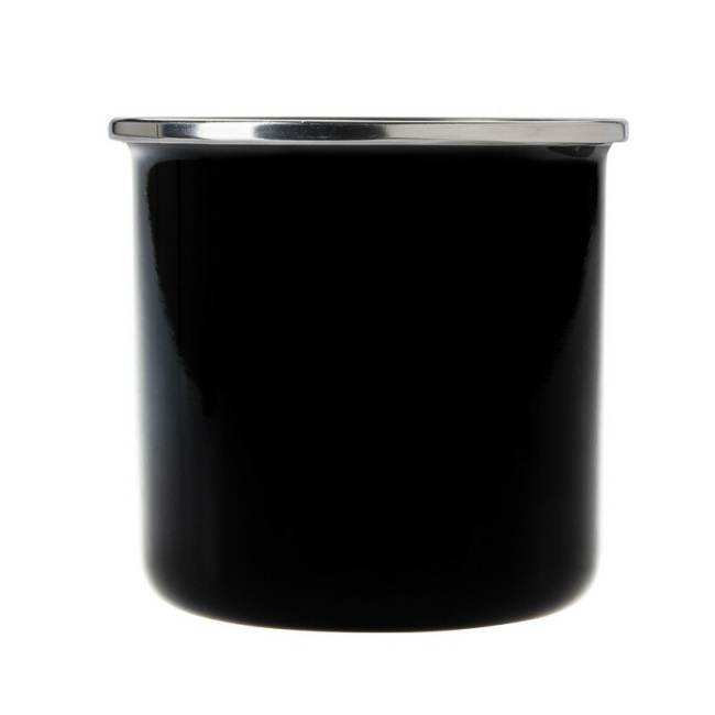 360 ml czarny kubek emaliowany Taeris z logo