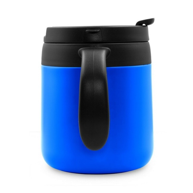 400 ml – niebieski kubek termiczny ze stali z uchem