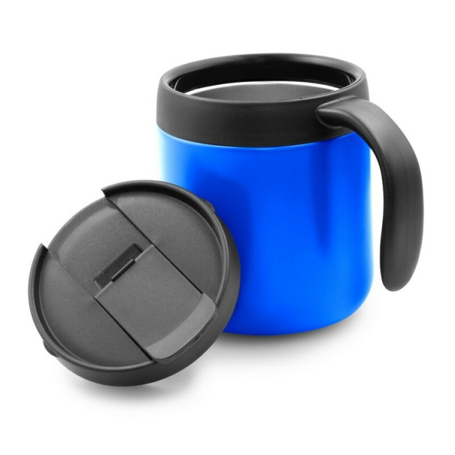 400 ml – niebieski kubek termiczny ze stali z uchem