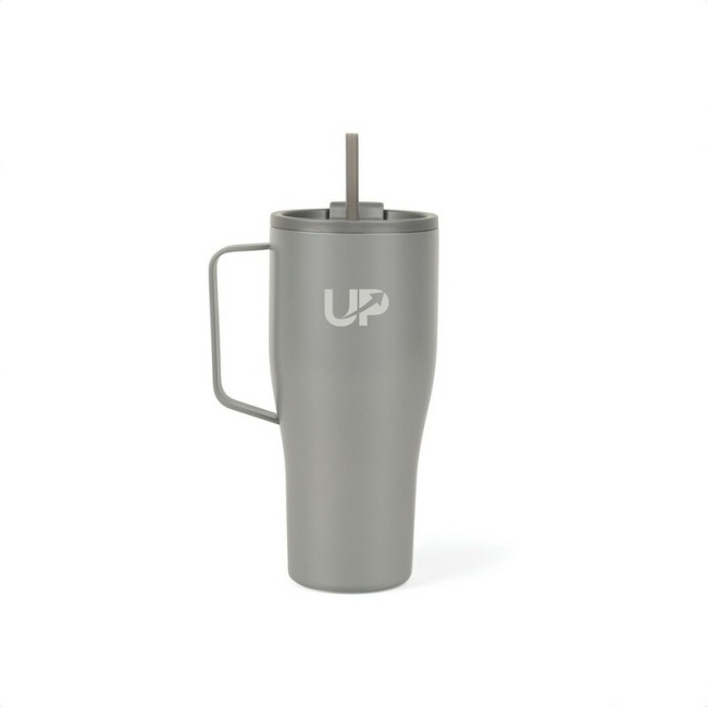 880 ml kubek termiczny z uchem VINGA Voyager, szary