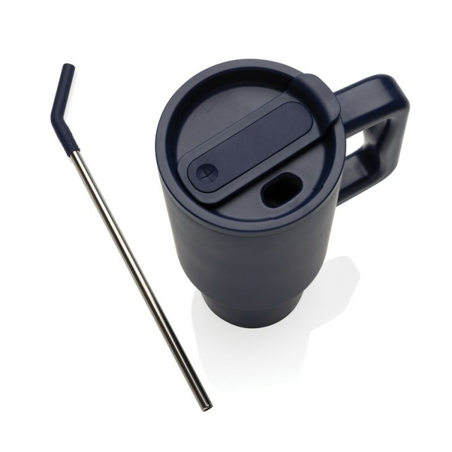 900 ml niebieski kubek termiczny ze stali z recyklingu