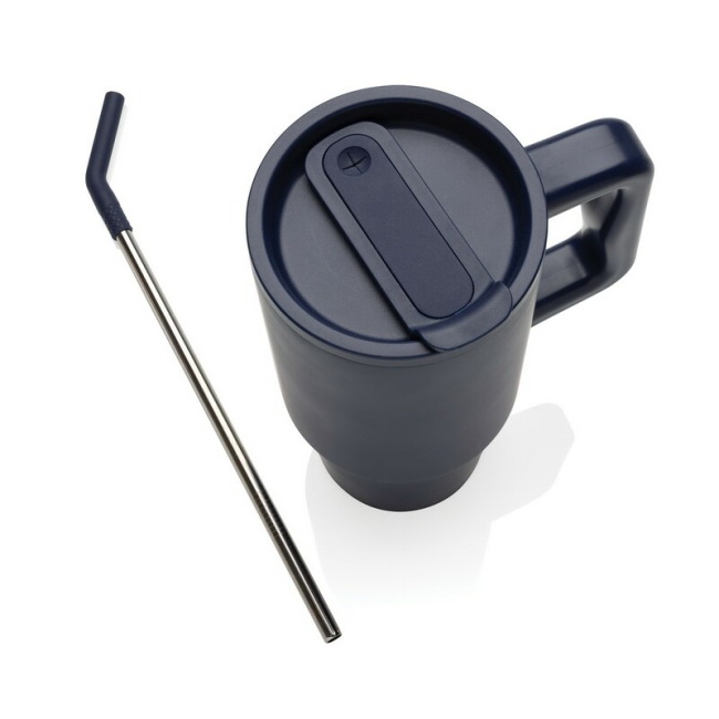 900 ml niebieski kubek termiczny ze stali z recyklingu