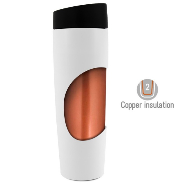 Anthony – stalowy kubek termiczny 500 ml, czarny