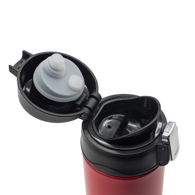 Bergen 340 ml – czerwony kubek termiczny z blokadą