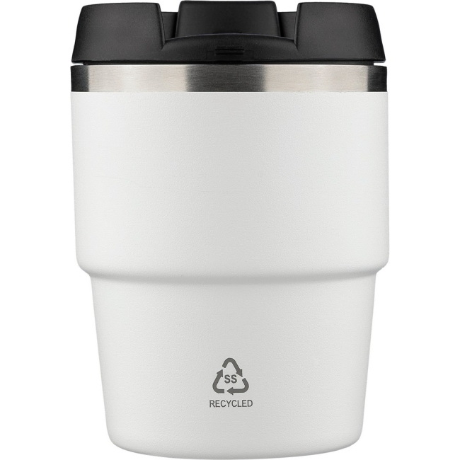 Biały kubek termiczny 175 ml, stal z recyklingu