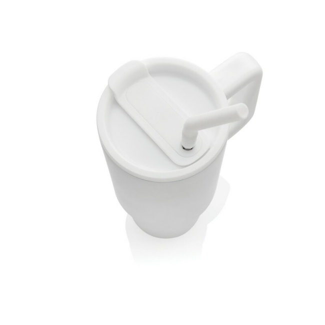 Biały kubek termiczny 900 ml z uchwytem, eko stal