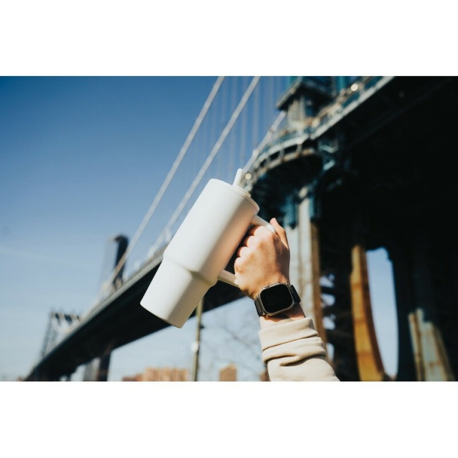 Biały kubek termiczny 900 ml z uchwytem, eko stal