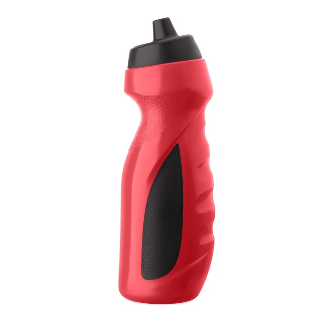 Bidon LDPE 700 ml czerwony z uchwytem na logo