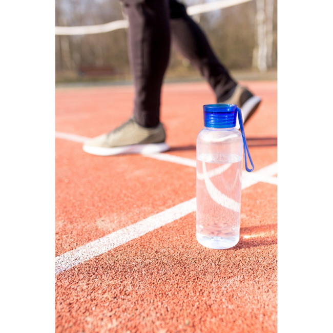 Bidon RPET 500 ml – granatowy z uchwytem na nadruk