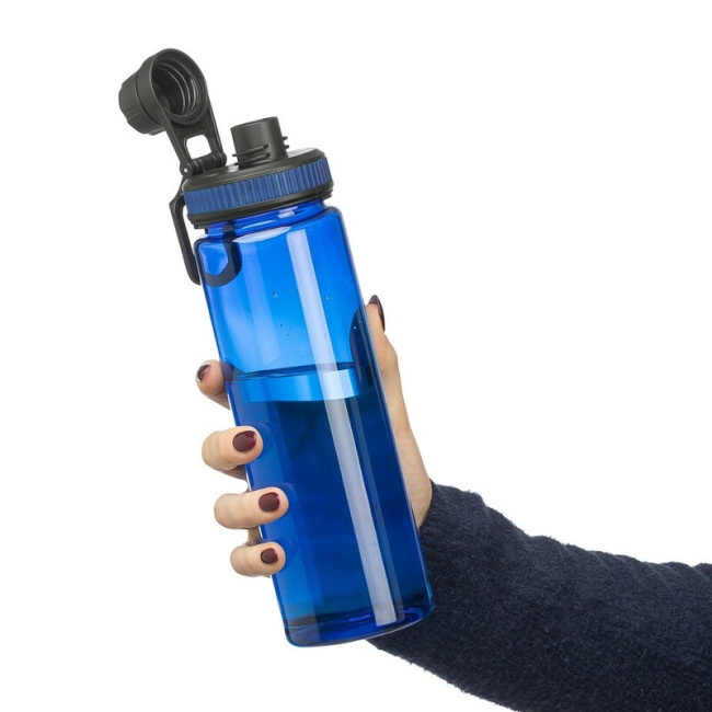 Bidon RPET 750 ml granatowy z miejscem na logo