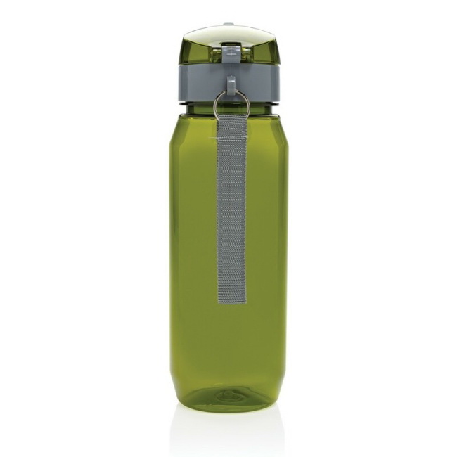 Bidon RPET 800 ml zielony z uchwytem i zatrzaskiem