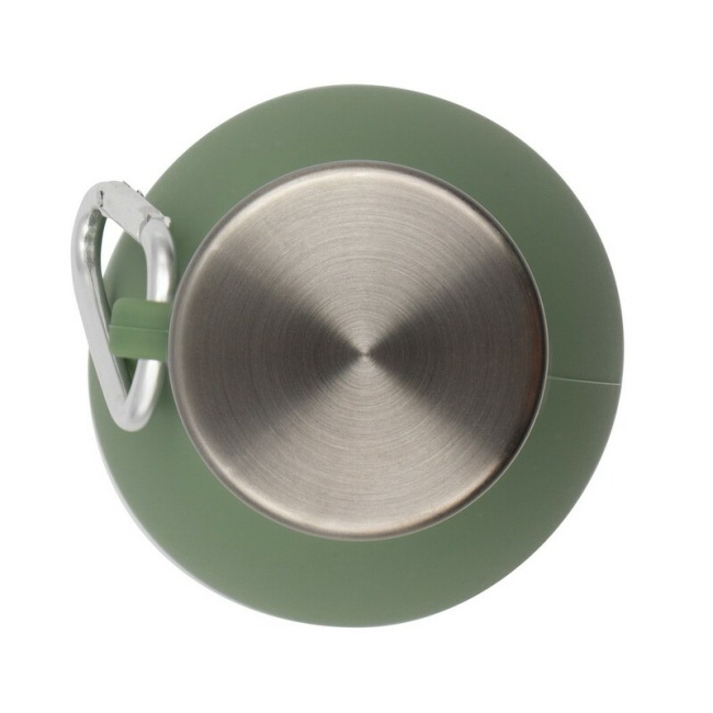 Bidon silikonowy składany 550 ml zielony, karabińczyk