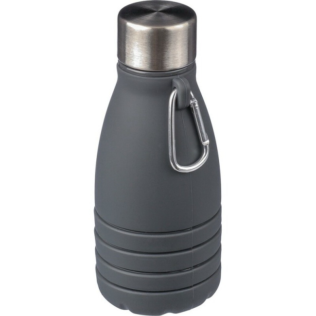 Bidon składany 550 ml czarny z karabińczykiem