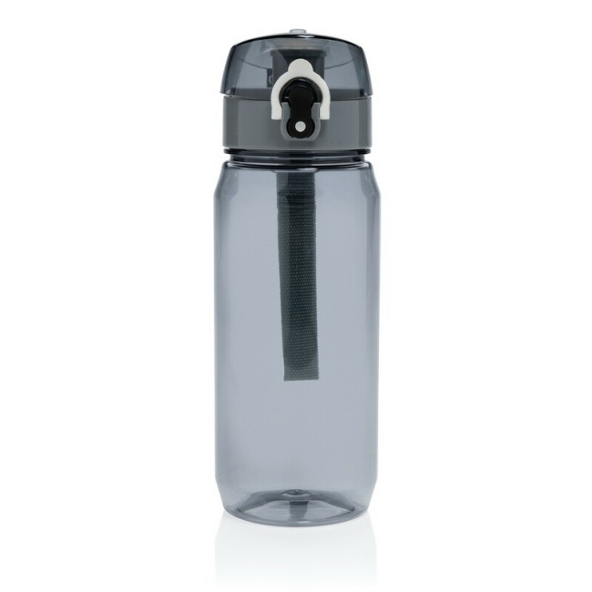 Bidon sportowy RPET 600 ml czarny z zamknięciem lock