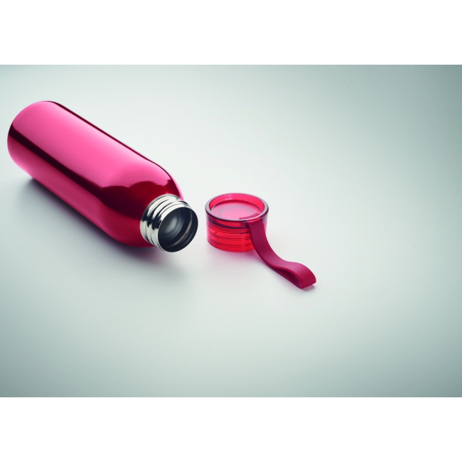 Bidon stalowy 650 ml różowy połysk z nadrukiem