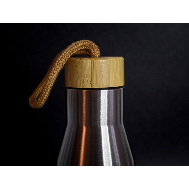 Butelka Lavotto 500 ml srebrna z bambusową zakrętką