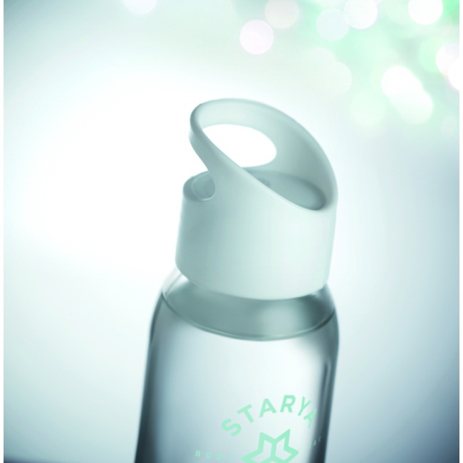 Butelka szklana 470 ml, białe zamknięcie, pod logo