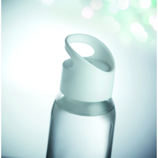 Butelka szklana 470 ml, białe zamknięcie, pod logo