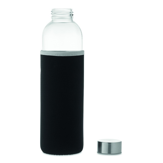 Butelka szklana 750 ml w czarnym neoprenie z logo