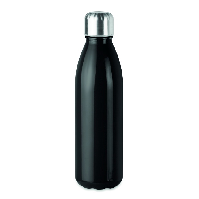 Butelka szklana Aspen 650 ml czarna z logo