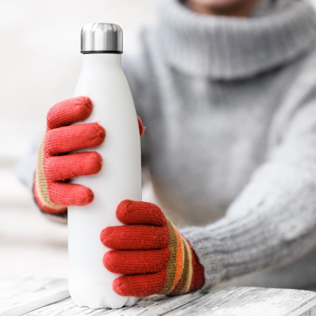 Butelka termiczna Inuvik 700 ml, stal 18/8 biała mat