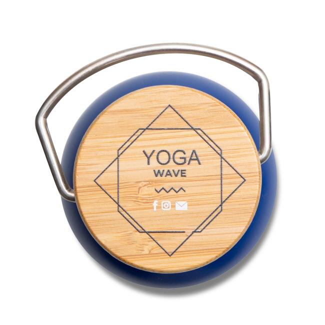 Butelka termiczna Malmo 500 ml niebieska, bambus