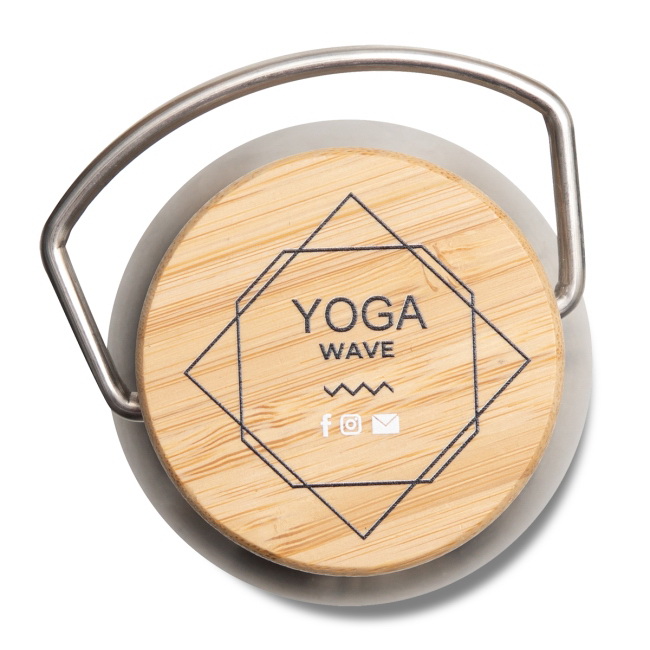 Butelka termiczna Malmo 500 ml srebrna z bambusem