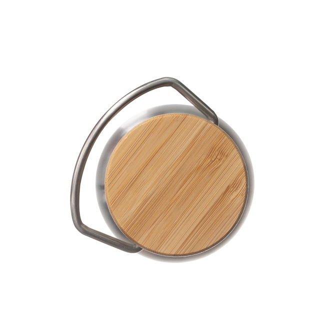 Butelka termiczna Malmo 500 ml srebrna z bambusem