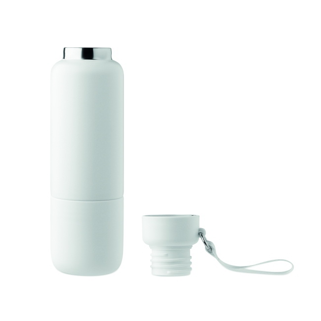 Butelka termiczna Noeka 500 ml, biała, z kubkiem