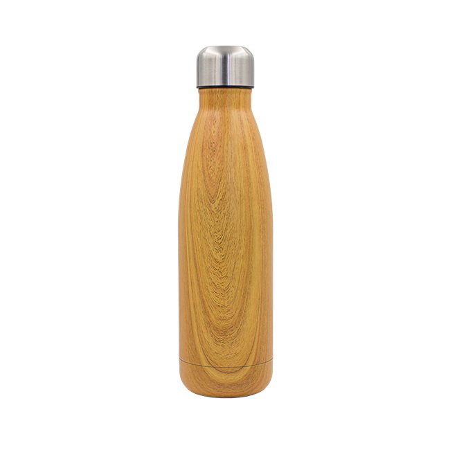 Butelka termiczna Woody 500 ml stal drewno z logo