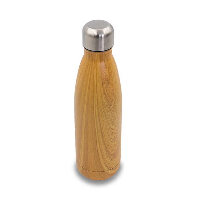 Butelka termiczna Woody 500 ml stal drewno z logo