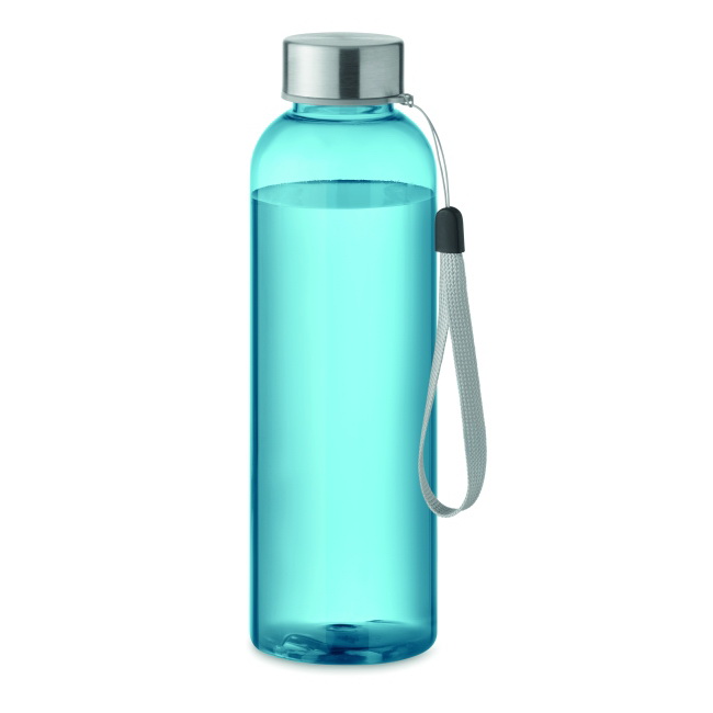 Butelka Tritan Renew 500 ml – niebieska, pasek, logo