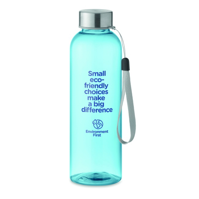 Butelka Tritan Renew 500 ml – niebieska, pasek, logo