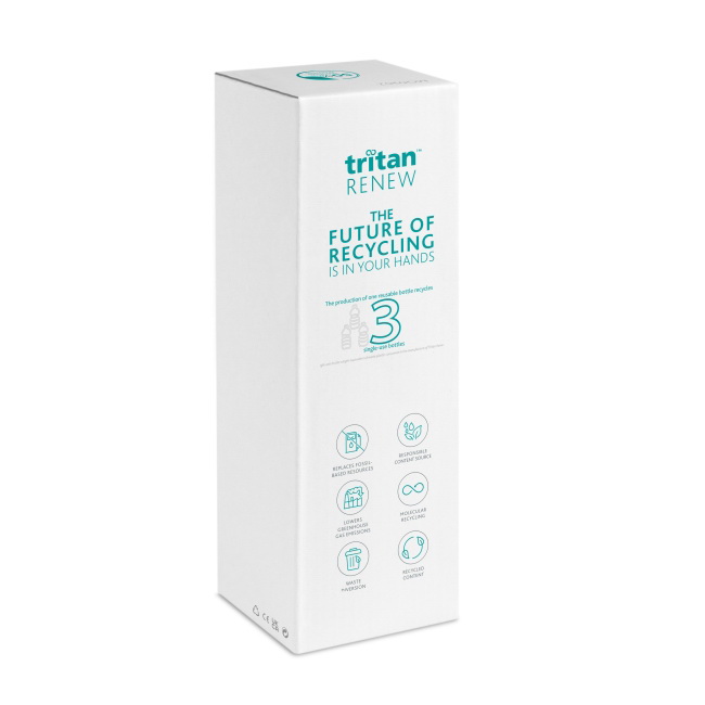 Butelka Tritan Renew 800 ml – niebieska z logo