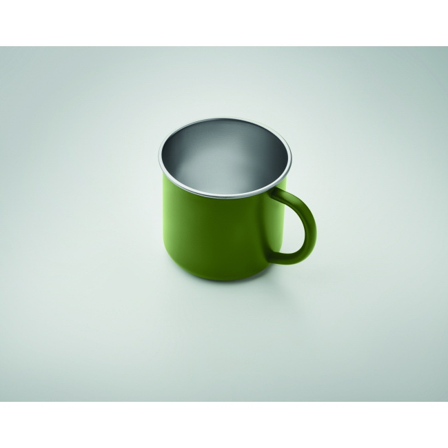 Ciemnozielony kubek metalowy 300 ml Caribu z nadrukiem