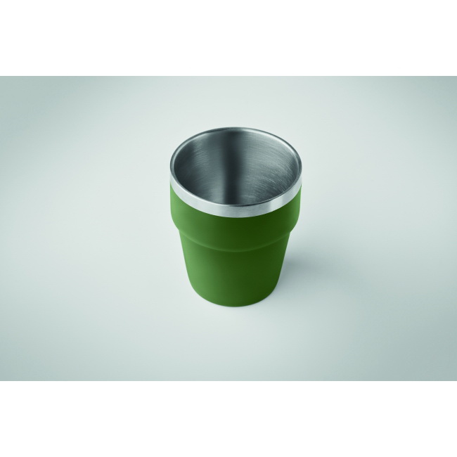Ciemnozielony kubek metalowy Acerito 250 ml