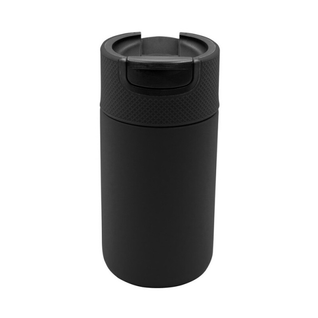 Czarna stal: kubek termiczny 400 ml z uchwytem