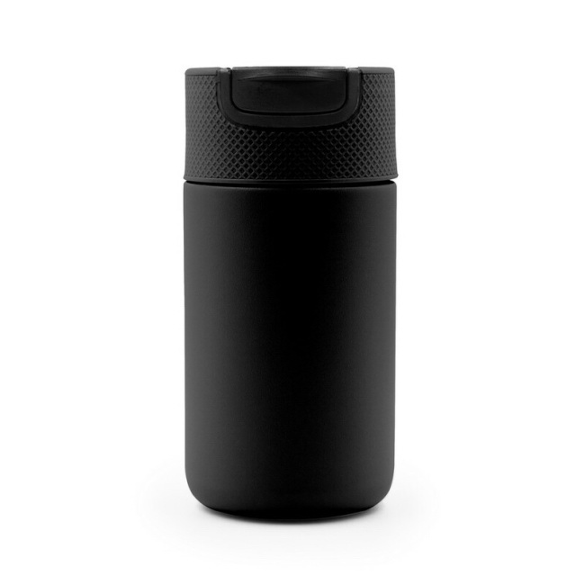Czarna stal: kubek termiczny 400 ml z uchwytem