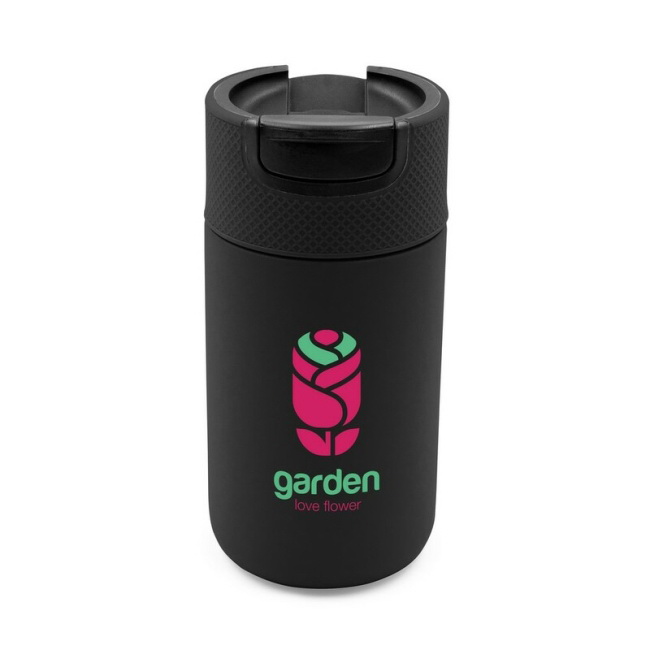 Czarna stal: kubek termiczny 400 ml z uchwytem