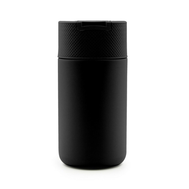 Czarna stal: kubek termiczny 400 ml z uchwytem