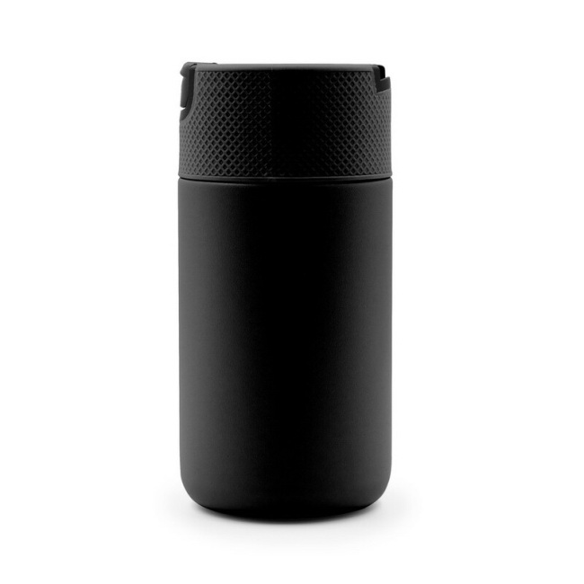 Czarna stal: kubek termiczny 400 ml z uchwytem