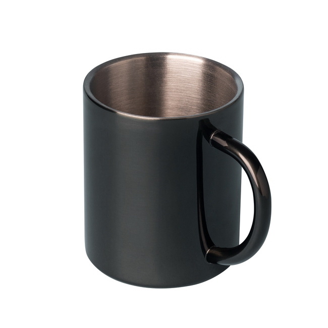 Czarny kubek stalowy 240 ml pod grawer lub nadruk