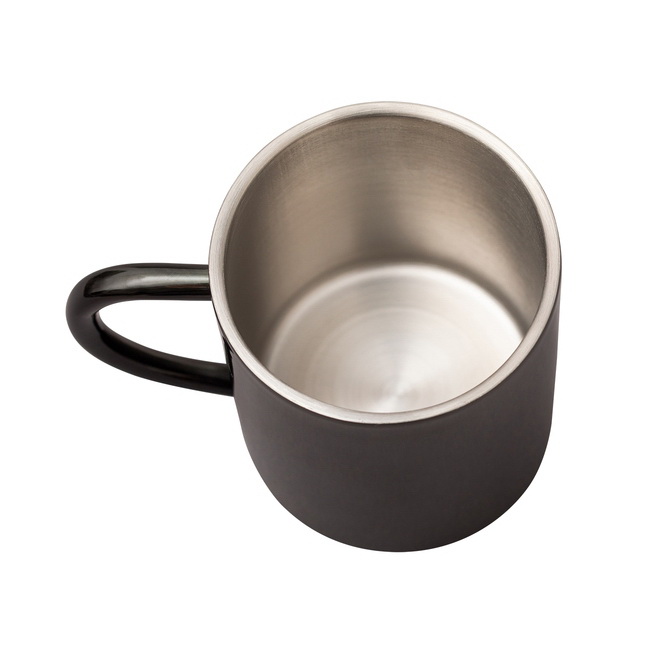 Czarny kubek stalowy 240 ml pod grawer lub nadruk