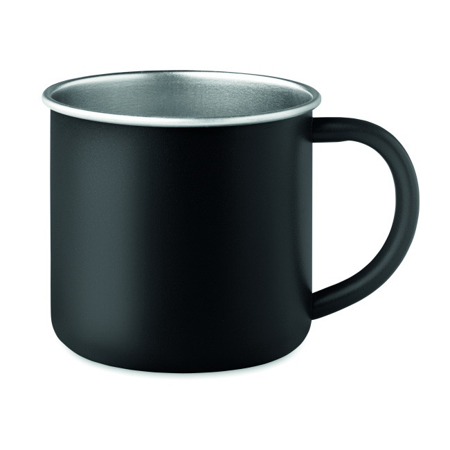 Czarny kubek stalowy 300 ml pod nadruk lub grawer