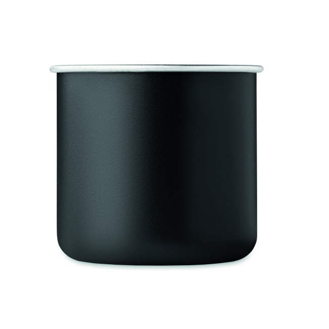 Czarny kubek stalowy 300 ml pod nadruk lub grawer