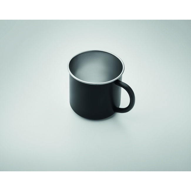Czarny kubek stalowy 300 ml pod nadruk lub grawer