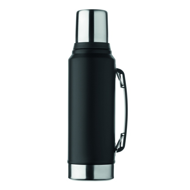 Czarny termos próżniowy Nyima 1 L z grawerem