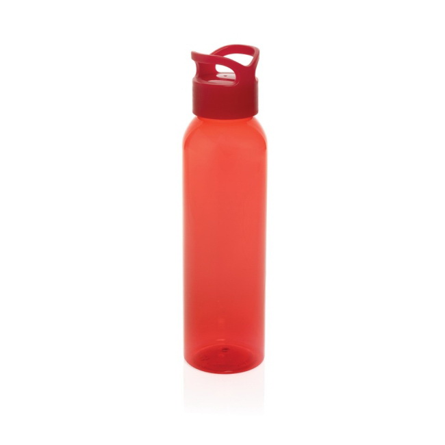 Czerwona butelka RPET 650 ml z miejscem na logo