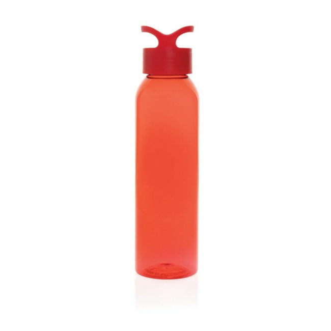 Czerwona butelka RPET 650 ml z miejscem na logo