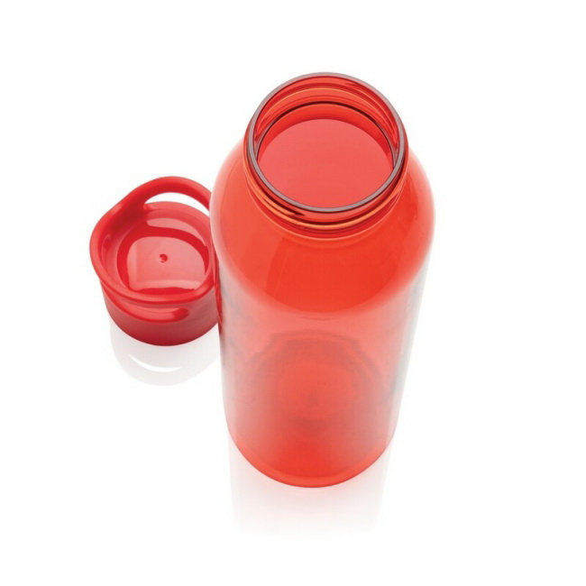 Czerwona butelka RPET 650 ml z miejscem na logo